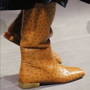 Salvatore Ferragamo Avio Ostrich Boots